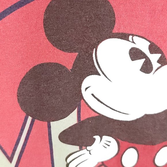 Vtg Disney Designs Mickey Mouse Graphic Tank Top Shirt Adult XL Faded Red 90s - Picture 4 of 10
